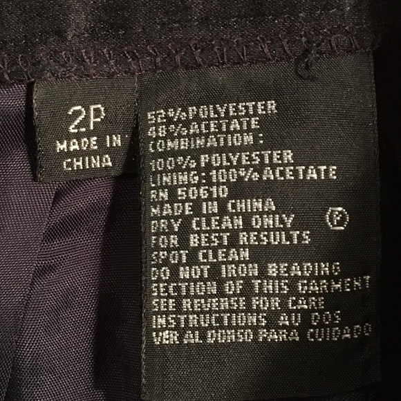 SOLD—Vintage 1990's Kasper Navy Bead Embellished Jeweled Skirt Suit, Size 2P - Picture 10 of 16